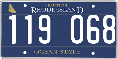 RI license plate 119068