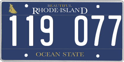 RI license plate 119077