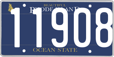 RI license plate 11908