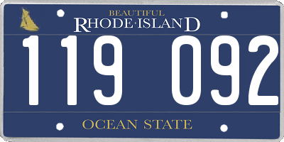 RI license plate 119092