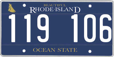 RI license plate 119106