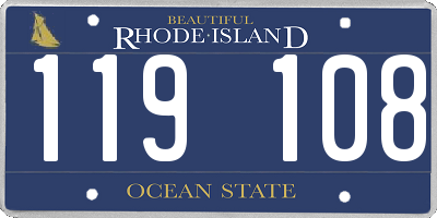 RI license plate 119108