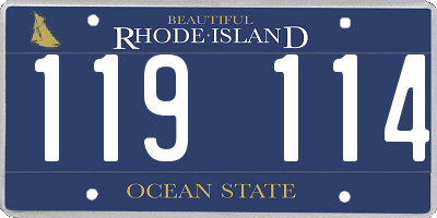 RI license plate 119114