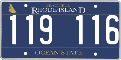 RI license plate 119116