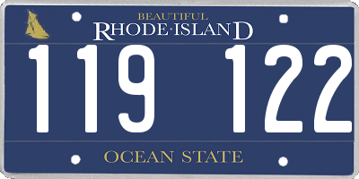 RI license plate 119122