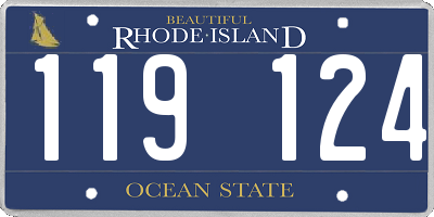 RI license plate 119124