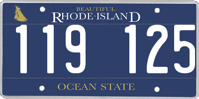 RI license plate 119125
