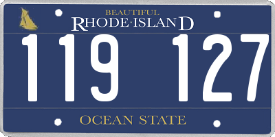 RI license plate 119127