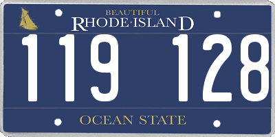 RI license plate 119128