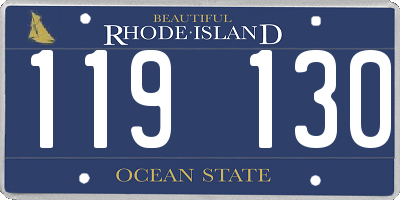 RI license plate 119130