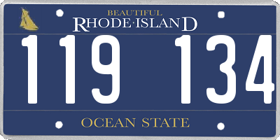RI license plate 119134