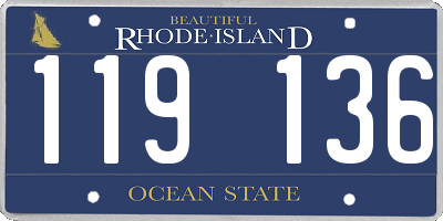 RI license plate 119136