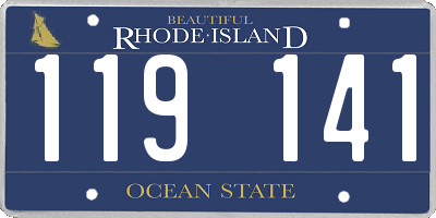 RI license plate 119141