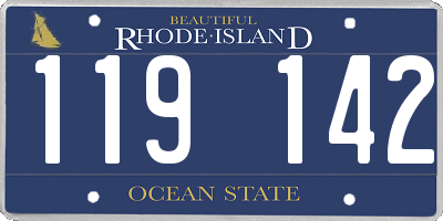 RI license plate 119142