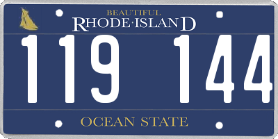 RI license plate 119144
