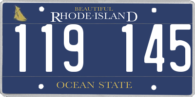 RI license plate 119145