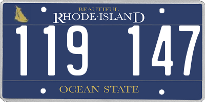 RI license plate 119147