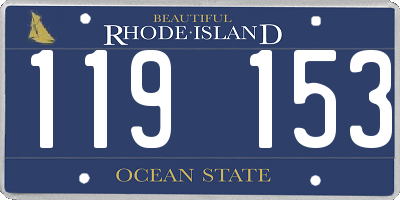 RI license plate 119153