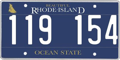 RI license plate 119154