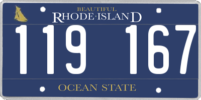 RI license plate 119167