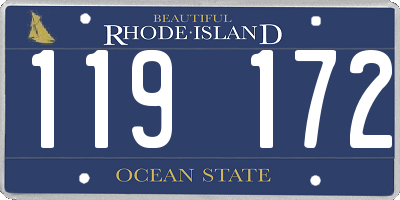 RI license plate 119172