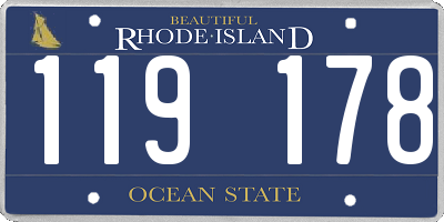 RI license plate 119178