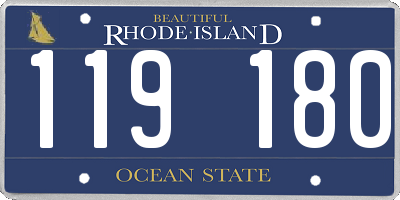 RI license plate 119180