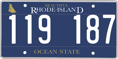 RI license plate 119187