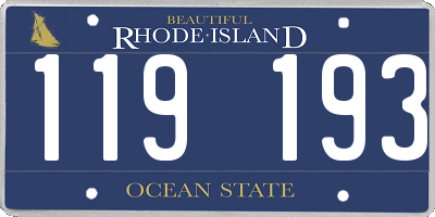 RI license plate 119193
