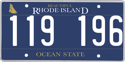 RI license plate 119196