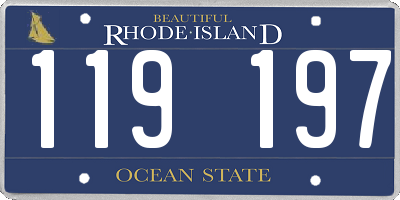 RI license plate 119197
