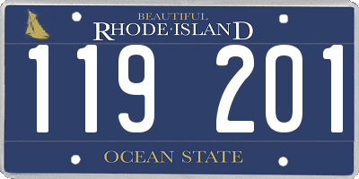 RI license plate 119201