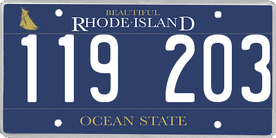 RI license plate 119203