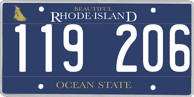RI license plate 119206