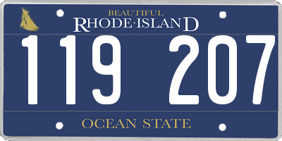 RI license plate 119207