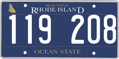 RI license plate 119208