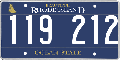 RI license plate 119212