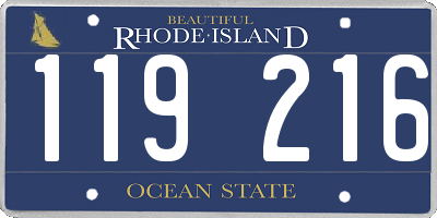 RI license plate 119216