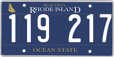 RI license plate 119217