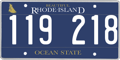 RI license plate 119218