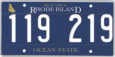 RI license plate 119219