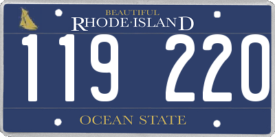 RI license plate 119220