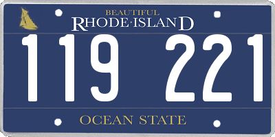 RI license plate 119221