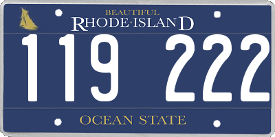 RI license plate 119222