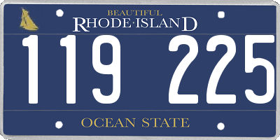 RI license plate 119225