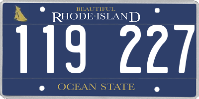 RI license plate 119227