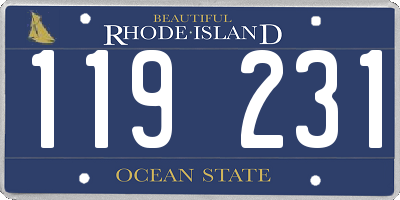 RI license plate 119231