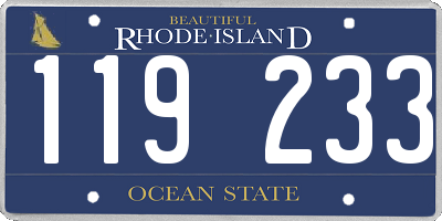 RI license plate 119233