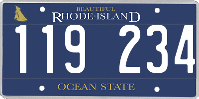 RI license plate 119234