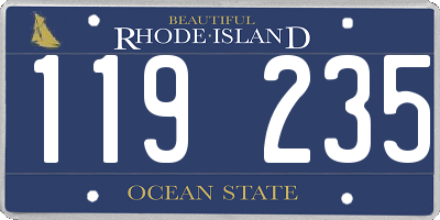 RI license plate 119235